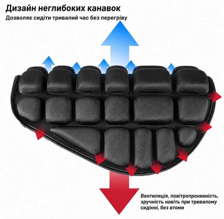 Накладка подушка для сидіння мотоцикла колір чорний (00041)