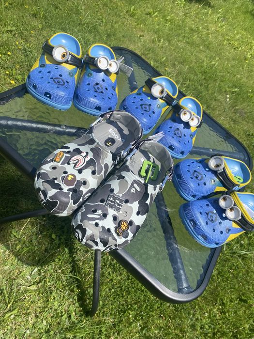 Шльопкі,тапкі,crocs мінйон,minion,бейп,Bape