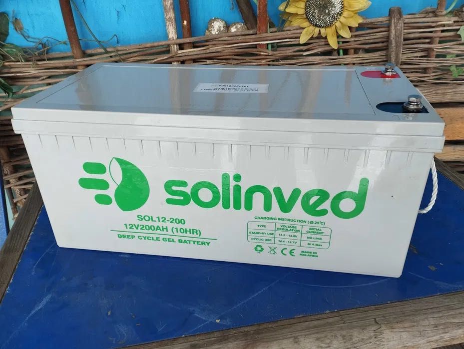 Акумулятор Solinved 200Ah 12v гелевий agm  надійний і безпечний САМОВИВІЗ