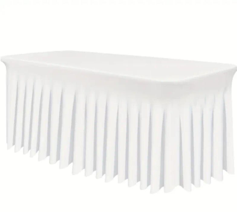 Elastyczny biały obrus na stół komunia chrzest wesele drapowany plisow