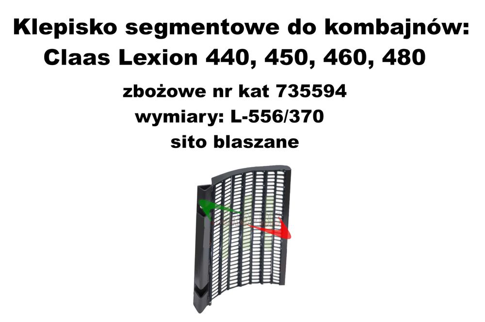 Klepisko segment. kukurydza nr.kat. 756.195, 735.594  Claas Lexion