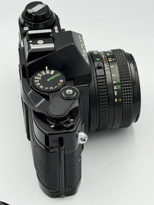 Canon AE 1 Program + 50mm 1.8 FD top stan po serwisie Czarna Piękniść Nowe uszczelnienia