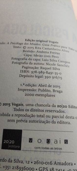 A Psicóloga dos Miúdos - Rita Castanheira Alves (1ª edição. 2015)