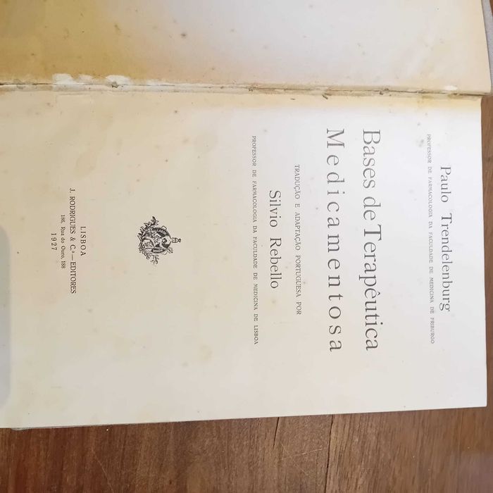Paulo Trendelenburg, bases de terapeutica medicamentosa 1927