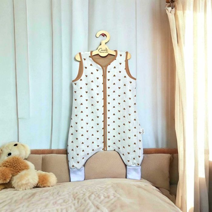 MUŚLINOWY Śpiworek z nogawkami -SKARPETY 1,5 tog r 92-98 wz -Serduszka