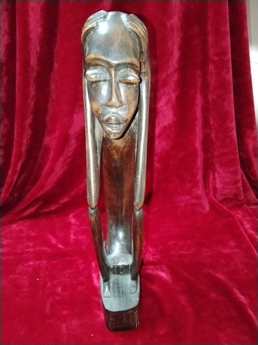 Conjunto de 3 estatuetas africanas