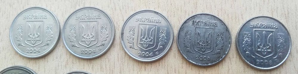 1 и 2 копейки Украины с дефектом.