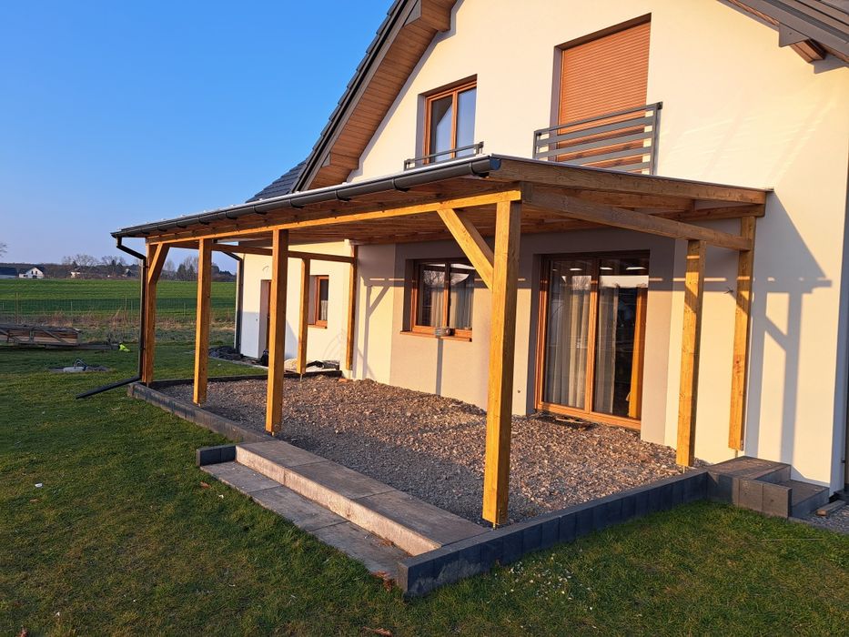 Zadaszenia tarasów wiaty pergole zabudowa tarasu taras drewniany