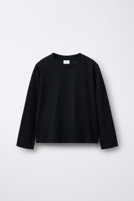 Однотонна футболка з довгими рукавами zara