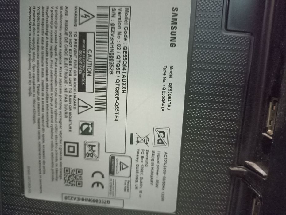 Telewizor Samsung 55 cali uszkodzony