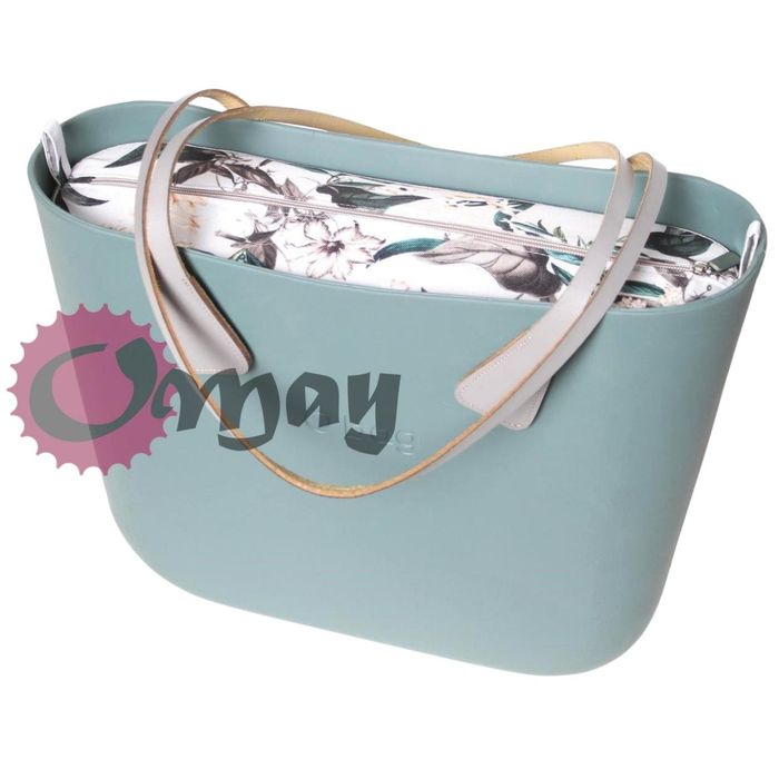Organizer OBAG STANDARD cudne konwalie jasny szary 2 kieszenie OMAY.PL