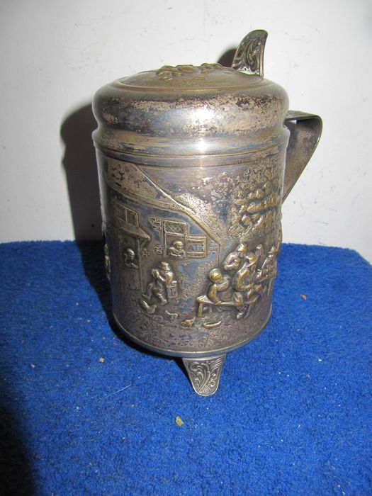 ==ORGINALNY kufel Repuszowany HANU XIXw--26