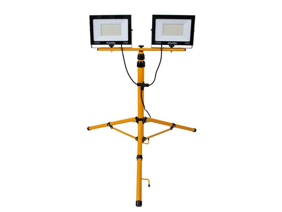 Projetor LED 2x100W com Tripé Telescópico Cor Branca Fria 6500K