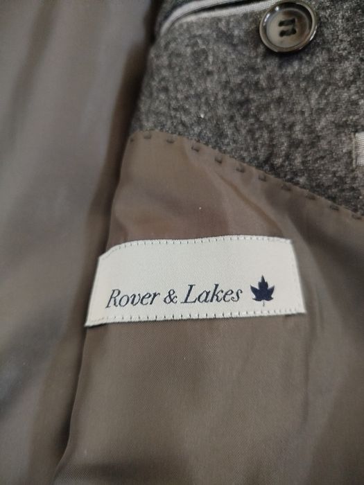 Rover&Lakes klasyczna szara męska marynarka zimowa z łatami XL