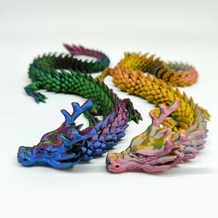 3D-друк Дракон-хамелеон-антистрес 45см