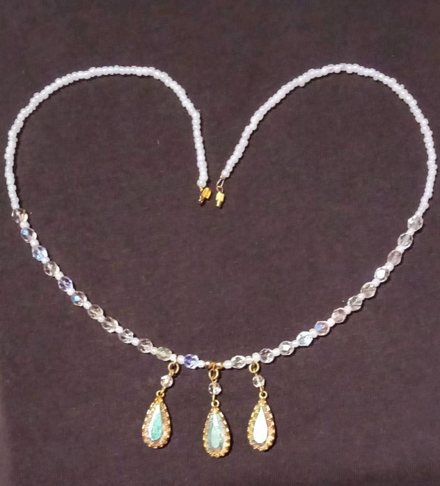 Колье чешское стекло бисер бусы ожерелье винтаж намисто