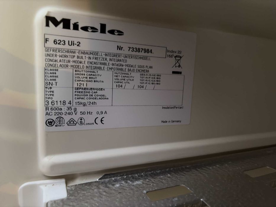 Arca Congeladora de Encastre Miele F 623 UI-2 (Sub-bancada)