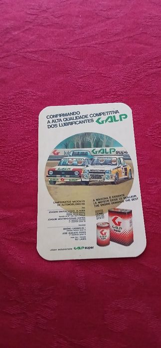 Calendário de bolso - Galp - 1985/1986