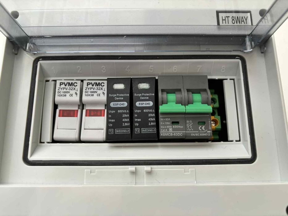 Skrzynka DC PV – Rozłącznik + Bezpieczniki + Ogranicznik przepięć