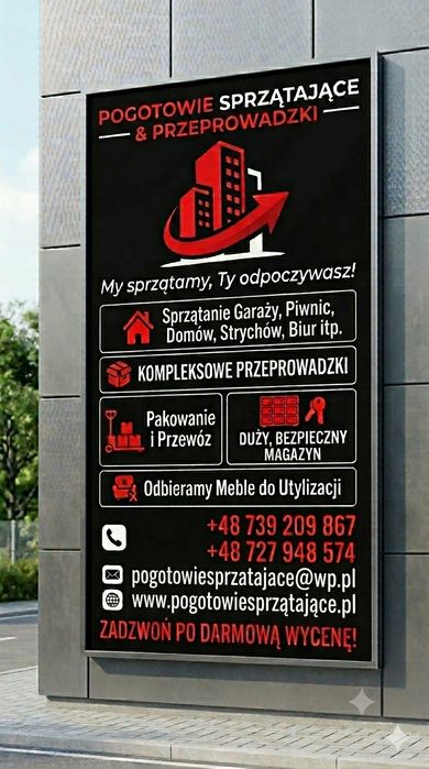 Oferujemy przeprowadzki sprzątanie mieszkań piwnic strychów garaży biur itp