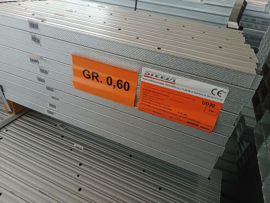 Profile sufitowe CD60 0.6mm profil UD30 UD27 UD28 3m i 4m 0.5mm stelaże profile ścienne CW UW ościeżnicowe profile UA50 UA75 UA100 TANIO! Dostawa!!