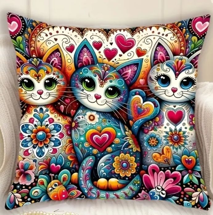 Capa de Almofada Gatos