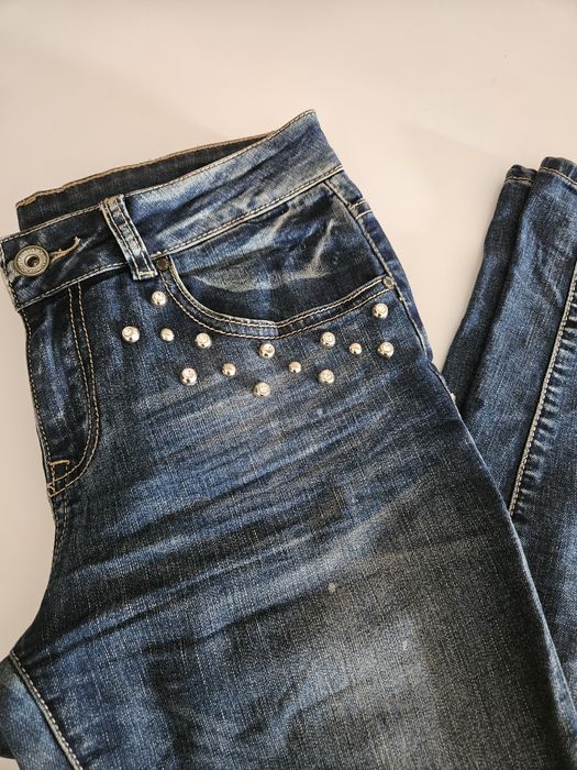 Dżinsy spodnie Hand Work Denim z dżetami