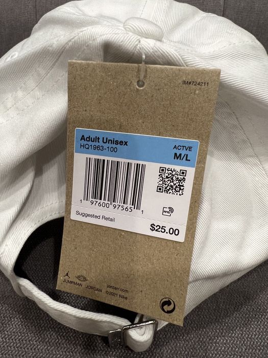 Кепка унісекс Air Jordan U Club Cap Us Cb Wsh Jm White HQ1963-100 біла