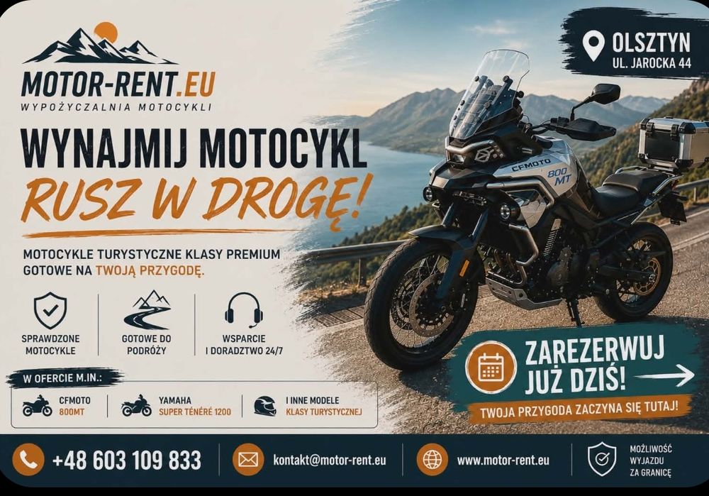 Wypożyczalnia motocykli ADV wynajem Yamaha Tenere 1200 CF Moto 800MT