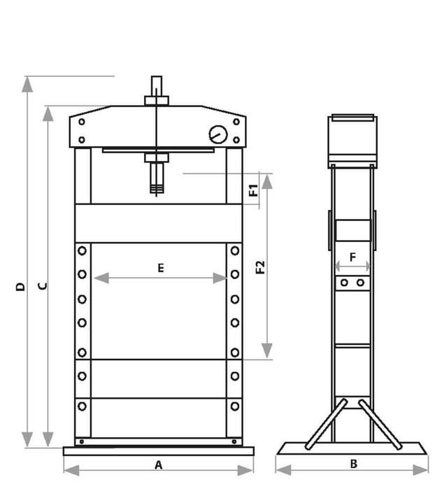Prensa de Oficina Manual STILKER 20T Soldada 121kg LL29