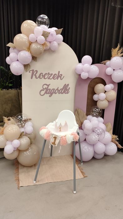 Ścianka balonowa roczek chrzciny 18stka 40 50 60 komunia