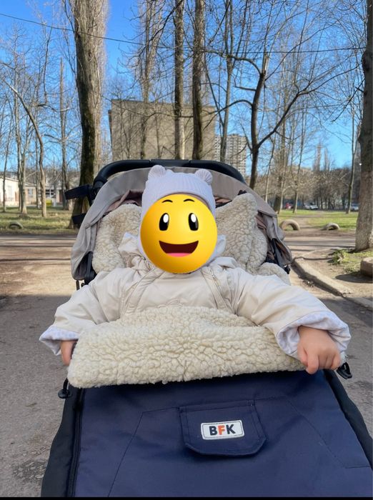 Зимовий чохол на дитячий візок на овчині
