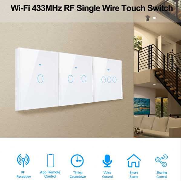 Włącznik do światła - dotykowy - WiFi - aplikacja TUYA - pojedynczy