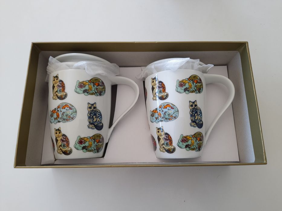 Conjunto de chavenas de chá com coador, marca Gato Preto