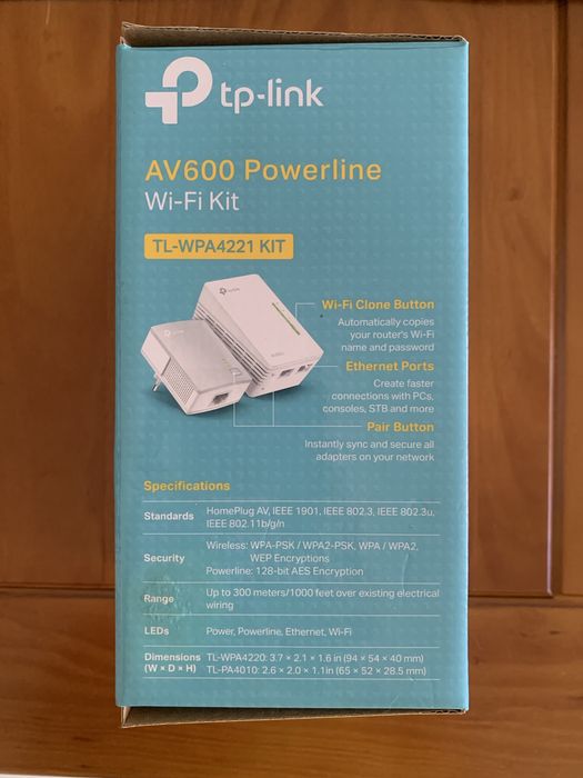 Kit Powerline TP-Link AV600 Wi-Fi (TL-WPA4221 KIT) - Completo na Caixa