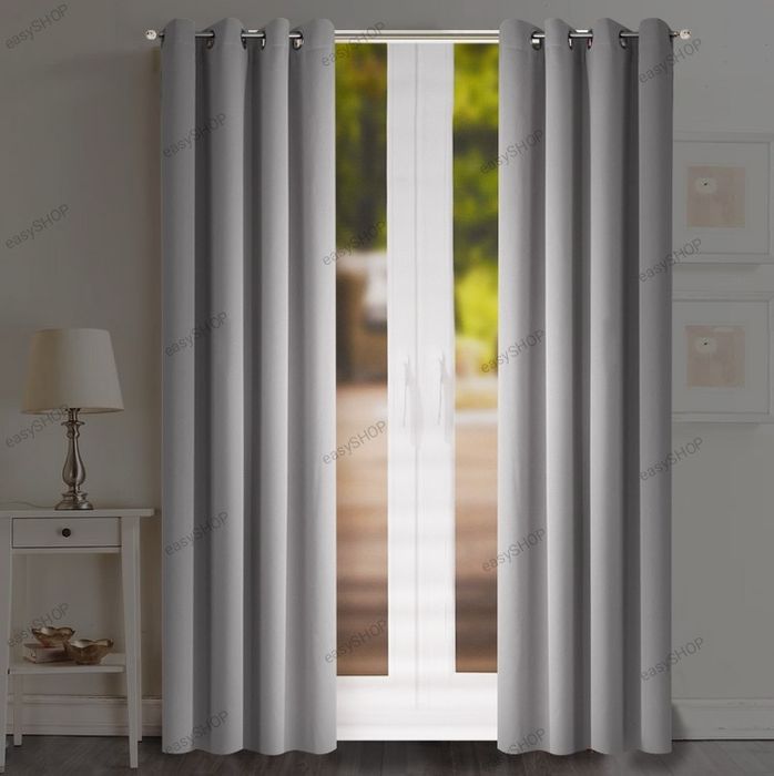 2 zasłony zaciemniające 250x145 jasne szare