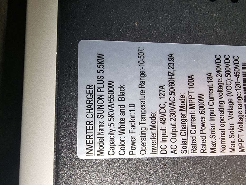 НАЛИЧИЕ!  6.2кВт/48В/BMS/WIFI Инвертор гибридный