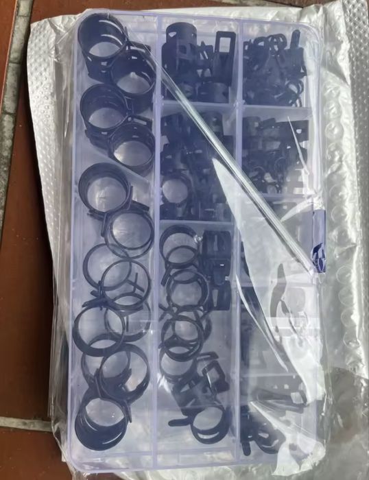 Набір хомутів в органайзері зажим 100шт 6-17мм сталеві міцні зручніНов