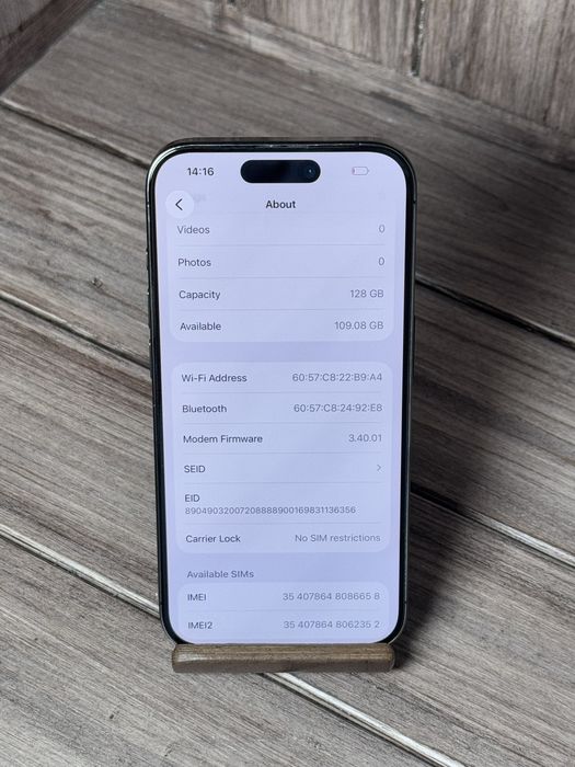 IPhone 15 pro Black 128 gb!!! 3 США!! NEVERLOCK Батарея 91%#6658