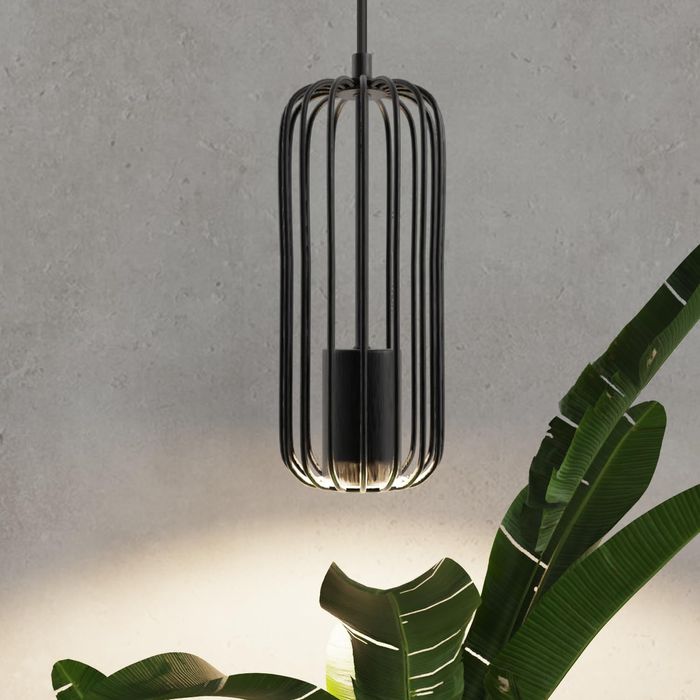 Lampa wisząca regulowana czarna nowoczesna vintage