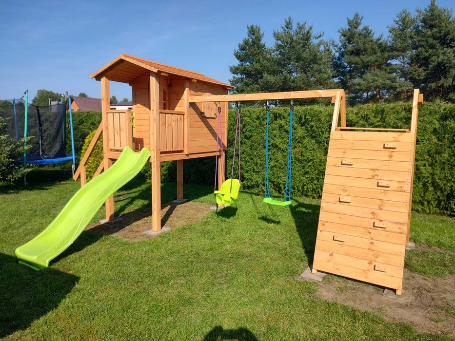 Posezonowa wyprzedaż MODELU 2025 Plac zabaw domek ślizg wspinaczka huś
