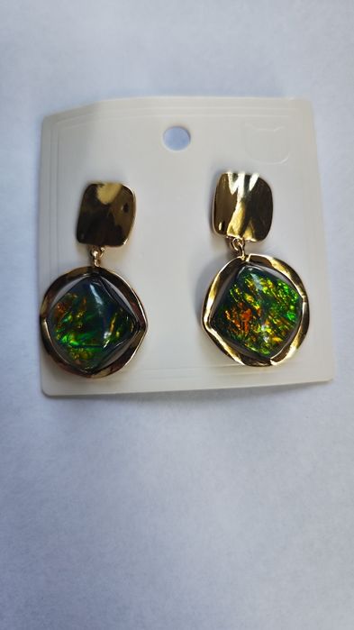 Kolczyki romby wielokolorowe