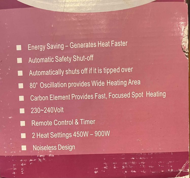 Aquecedor Carbon Heater novo, na caixa