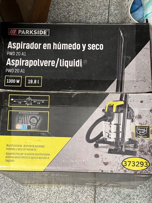 Aspirador de Obra Parkside 1300W – Húmido e Seco – 19,8L