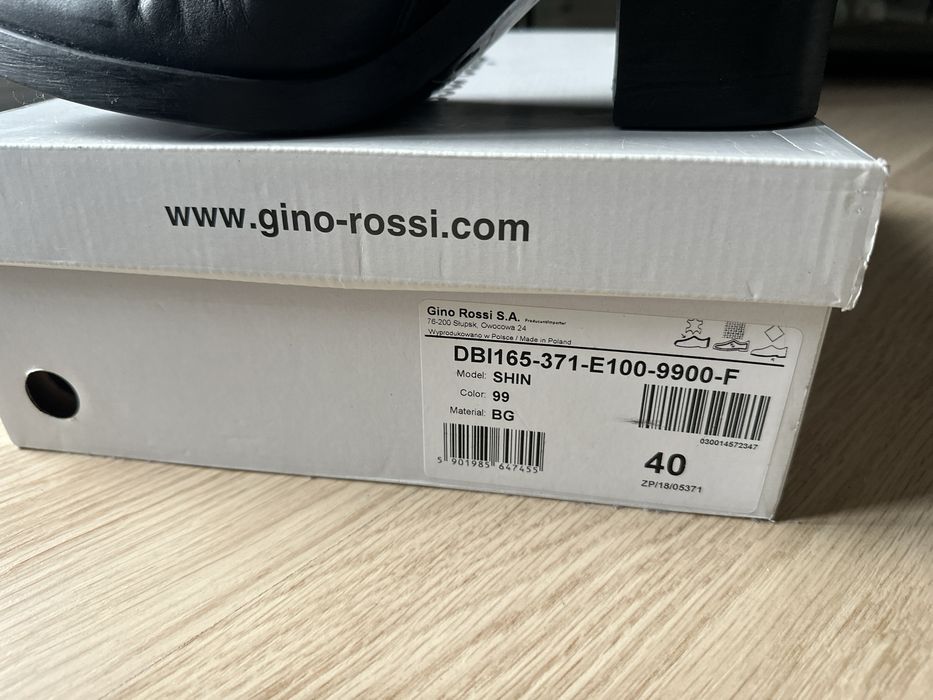 Buty skórzane Gino Rossi, rozmiar 40, obcas 7,5 cm