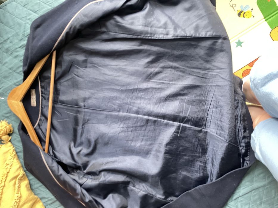 Пальто шерстяне темно-синє