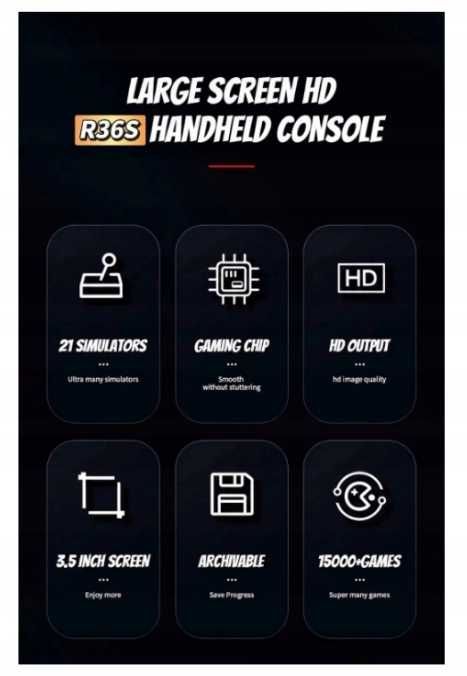 R36S Przenośna konsola do gier Retro 64 GB,3,5-calowy ekranIPS ttst927