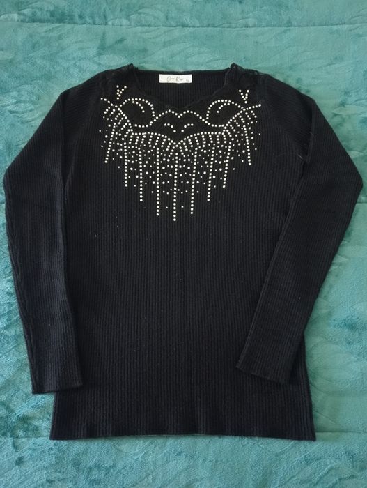 Camisola preta de malha