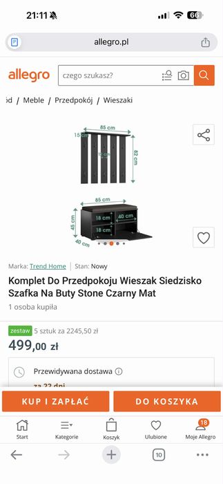 Meble do przedpokoju korytarza