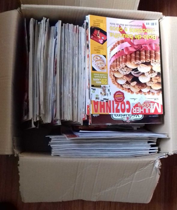 Pack 3 caixotes de revistas de culinária